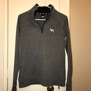 Victoria Secret PINK Grey Yoga Fleece Quarter Zip